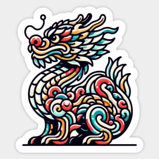 Colorful Chinese Dragon Decorative Sticker